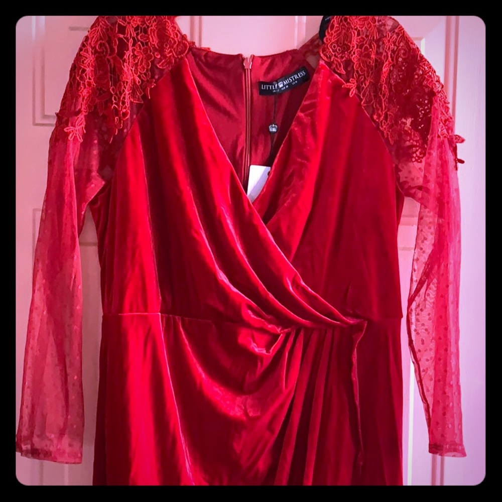 Gorgeous red velvet dress, ASOS Little Mistress